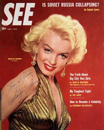 Marilyn Monroe signed magazine cover