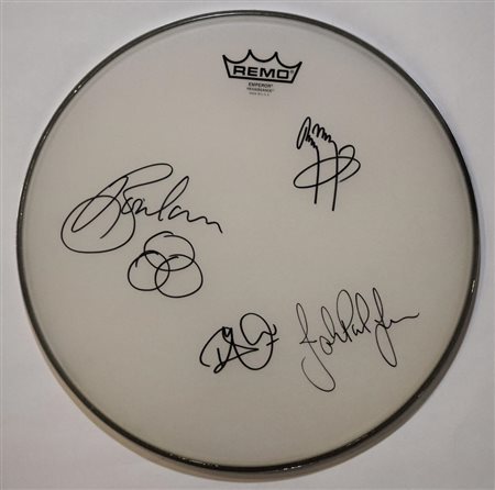 Led Zeppelin signed drumhead