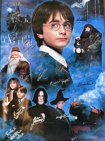 Harry Potter The Sorcerer's Stone cast signed movie poster