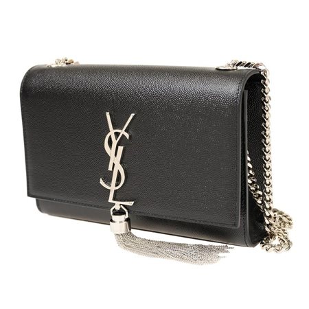 Saint Laurent Kate Small Tassel YSL Wallet on Chain in Grained Leather