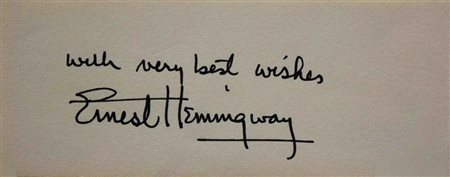 Ernest Hemingway signature slip