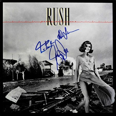 Rush signed Permanent Waves album