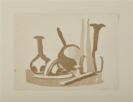 MORANDI GIORGIO (1890 - 1964) - NATURA MORTA (DAL VOLUME GIORGIO MORANDI 50 DISEGNI DI MORANDI - 50 TAVOLE).