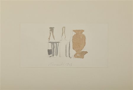 MORANDI GIORGIO (1890 - 1964) - NATURA MORTA (DAL VOLUME GIORGIO MORANDI 50 DISEGNI DI MORANDI - 50 TAVOLE).