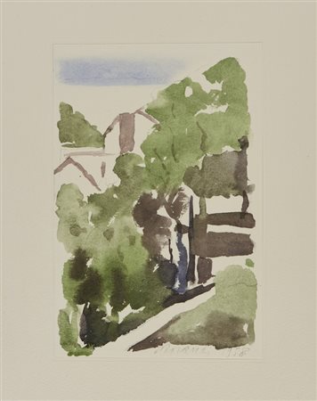 MORANDI GIORGIO (1890 - 1964) - PAESAGGIO (DAL VOLUME GIORGIO MORANDI 50 DISEGNI DI MORANDI - 50 TAVOLE).