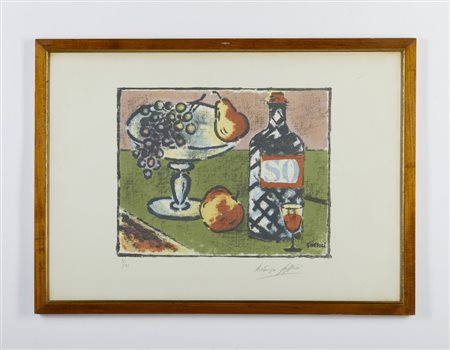 SOFFICI ARDENGO (1879 - 1964) - NATURA MORTA CON COPPA DI FRUTTA.