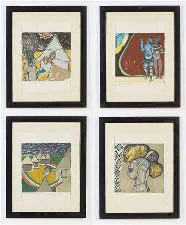 CORNEILLE (1922 - 2010) - LOTTO COMPOSTO DA N.4 FOGLI.