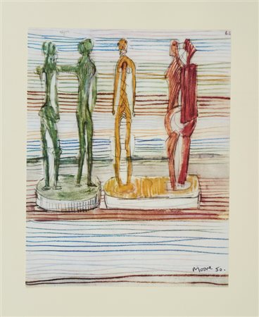 MOORE HENRY (1898 - 1986) - D'APRES. SENZA TITOLO (DALLA CARTELLA 40 DISEGNI DI MAESTRI MODERNI).