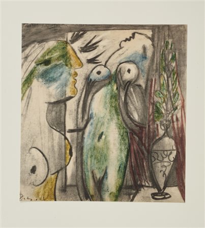 PICASSO PABLO (1881 - 1973) - D'APRES. SENZA TITOLO (DALLA CARTELLA 40 DISEGNI DI MAESTRI MODERNI).