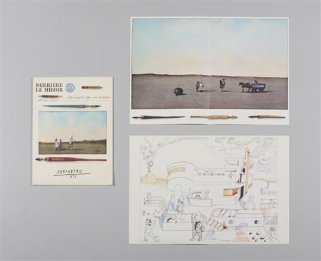 STEINBERG SAUL (1914 - 1999) - DERRIER LE MIROIR, 1973.