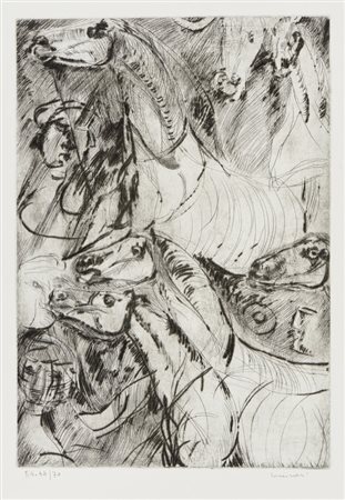 CASSINARI BRUNO (1912 - 1992) - CAVALLI IN MAREMMA .
