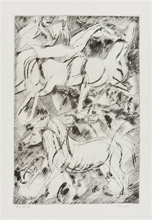 CASSINARI BRUNO (1912 - 1992) - CAVALLI IN LIBERTA'.