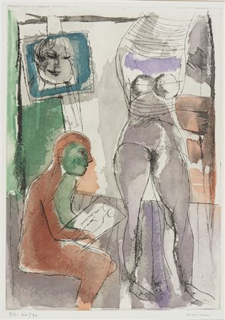 CASSINARI BRUNO (1912 - 1992) - IL PITTORE E LA MODELLA .