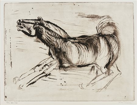 CASSINARI BRUNO (1912 - 1992) - CAVALLI BRADI.