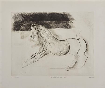 CASSINARI BRUNO (1912 - 1992) - CAVALLO SOLITARIO.