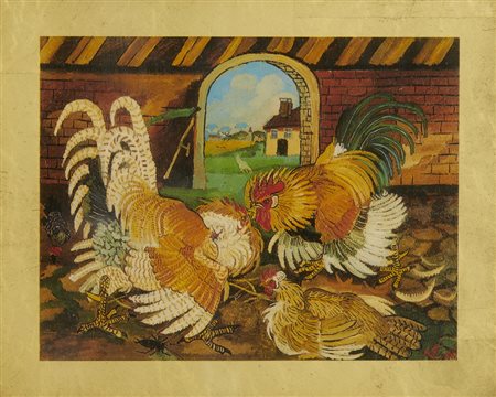 LIGABUE ANTONIO (1899 - 1965) - SENZA TITOLO (LOTTA DI GALLI).