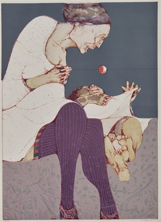 PLATTNER KARL (1919 - 1986) - MADRE E FIGLIO.