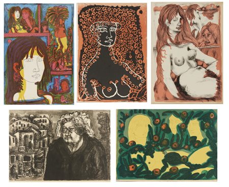 ZANCANARO TONO (1906 - 1985) - LOTTO COMPOSTO DA N. 5 FOGLI.