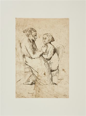 MANZU' GIACOMO (1908 - 1991) - D'APRES. SENZA TITOLO (DALLA CARTELLA 40 DISEGNI DI MAESTRI MODERNI).