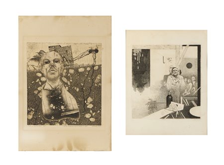 GUERRESCHI GIUSEPPE (1929 - 1985) - LOTTO COMPOSTO DA N. 2 FOGLI.