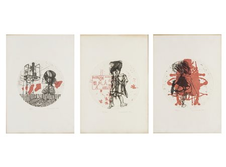 GUERRESCHI GIUSEPPE (1929 - 1985) - LOTTO COMPOSTO DA N.3 FOGLI.