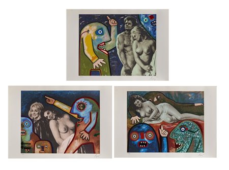 BAJ ENRICO (1924 - 2003) - CARTELLA COMPOSTA DA N. 3 FOGLI.