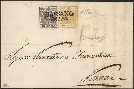 Antichi Stati Italiani - Lombardo Veneto - Splendida lettera da Bassano 24.7.50