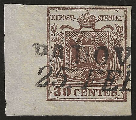 Antichi Stati Italiani - Lombardo Veneto - Cent. 30 bruno (7) I tipo