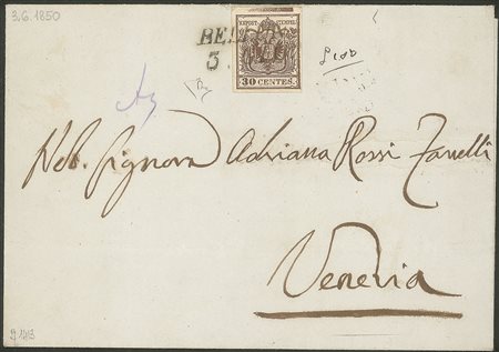 Antichi Stati Italiani - Lombardo Veneto - Splendida fresca lettera da Belluno 3.6 (50)