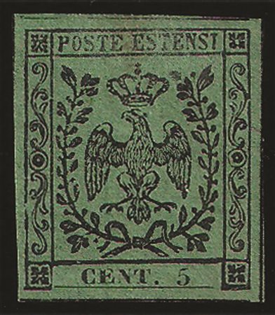 Antichi Stati Italiani - Modena - 1852 - c.5 senza punto dopo le cifre (1)
