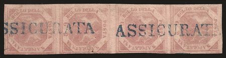 Antichi Stati Italiani - Napoli - Striscia verticale di quattro gr.2 rosa chiaro (5)