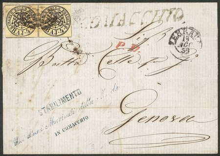 Antichi Stati Italiani - Governo Provvisorio delle Romagne - Fresca lettera da Comacchio 19.8.59
