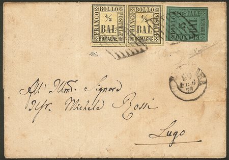 Antichi Stati Italiani - Romagne - Coppia del 1/2 bai + 3 bai verde (1 + 4)