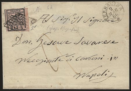 Antichi Stati Italiani - Stato pontificio - Lettera con b.5 rosa (6)