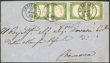Antichi Stati Italiani - Sardegna - Fronte di lettera da Genivolta 23.5.62 (DC - P.ti 12)