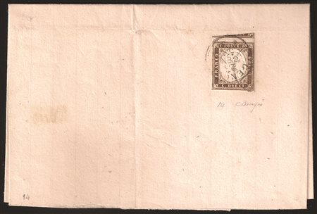 Antichi Stati Italiani - Sardegna - Lettera sottofascia affrancata con c.10 terra d'ombra (14)