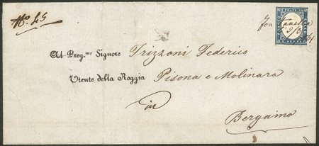 Antichi Stati Italiani - Sardegna - Lettera recante un 20 cent (15Ca)