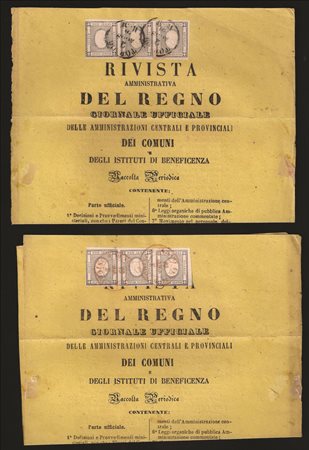 Antichi Stati Italiani - Sardegna - Due testate della 'Rivista Amministrativa del Reno'