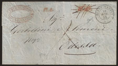 Antichi Stati Italiani - Sardegna - Destinazioni - Lettera da DIANO MARINA 21 APR.53