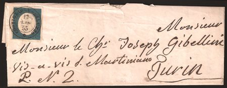 Antichi Stati Italiani - Sardegna - Annullamenti - Lettera con c.20 azzurro (8)