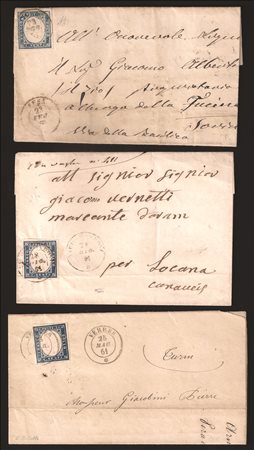 Antichi Stati Italiani - Sardegna - Annullamenti - Lotto di tre lettere con annulli di SUSA, VERRES e VICO MONDOVI