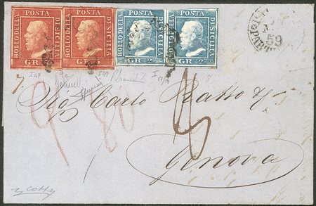 Antichi Stati Italiani - Sicilia - Splendida lettera da Palermo 16.11.59 per Genova