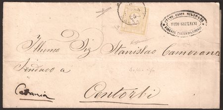 Regno - Vittorio Emanuele II - Lettera con c.2 giallo chiaro