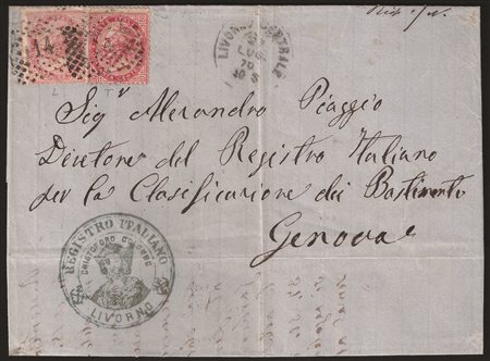 Regno - Vittorio Emanuele II - Lettera per Genova
