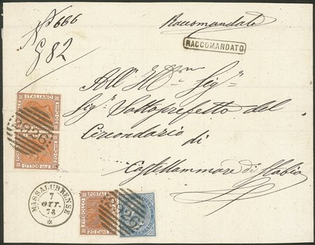 Regno - Vittorio Emanuele II - Raccomandata del 2° porto