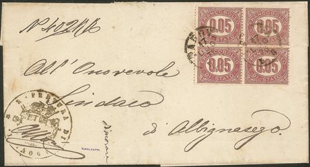 Regno - Vittorio Emanuele II - Servizio - Quartina del 0,05 cent (2)