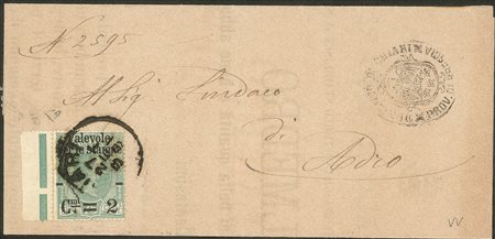 Regno - Umberto I - 2 cent su 75 cent Valevole per le Stampe (53)