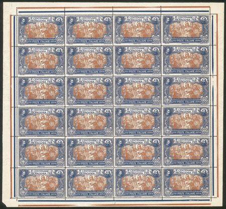 Regno - Vittorio Emanuele III - 1923 - Splendida serie completa in fogli di 24 esemplari della Propaganda Fide (131/134)