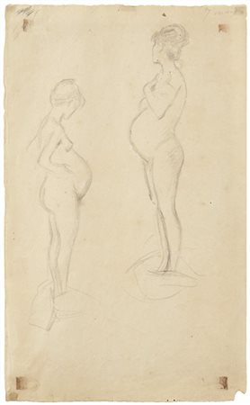 Federico Zandomeneghi "7 mois" 
carboncino su carta (cm 44x27)
titolato in alto