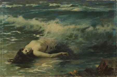Luigi Sorio "Tra le onde" 
olio su tela (cm 40x60)
firmata in basso a destra
al